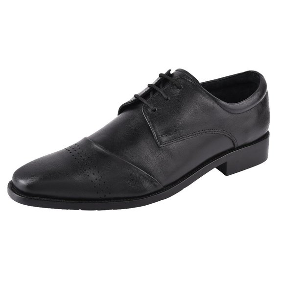 ZAPATO BLACK Leather Oxford Style Dress Shoes